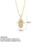 Gold Pendant Long Stainless Steel Chains - Piña Colada