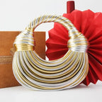 Gold Knotted Noodle Shoulder Bag – Luxury PU Hobo Clutch - Piña Colada