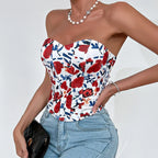 Off Shoulder Tank Top Low Cut Open Back - Piña Colada