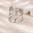 Vintage Gold Stainless Steel Hollow Leaf - Piña Colada