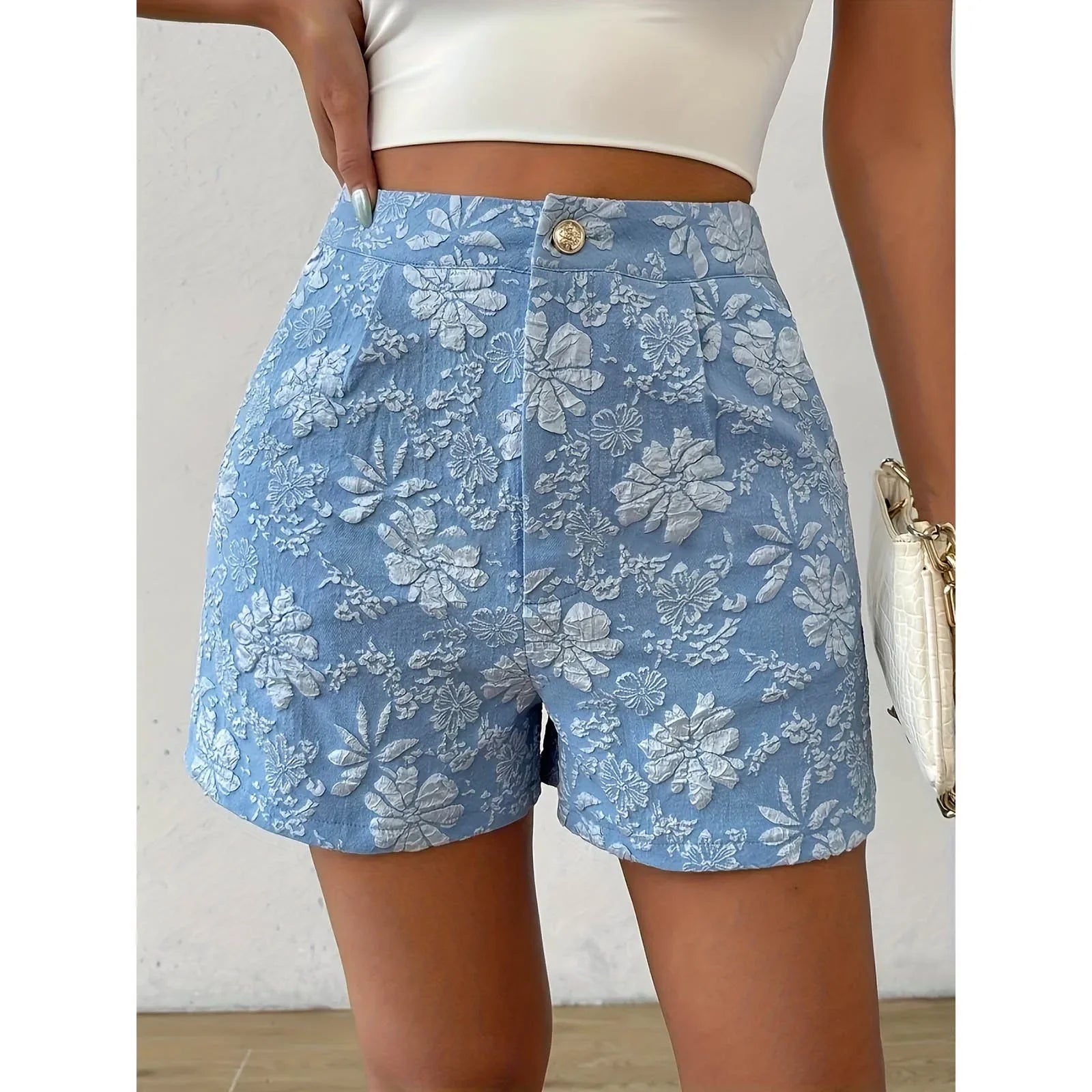 Floral Low Waist Shorts – Casual Fit - Piña Colada