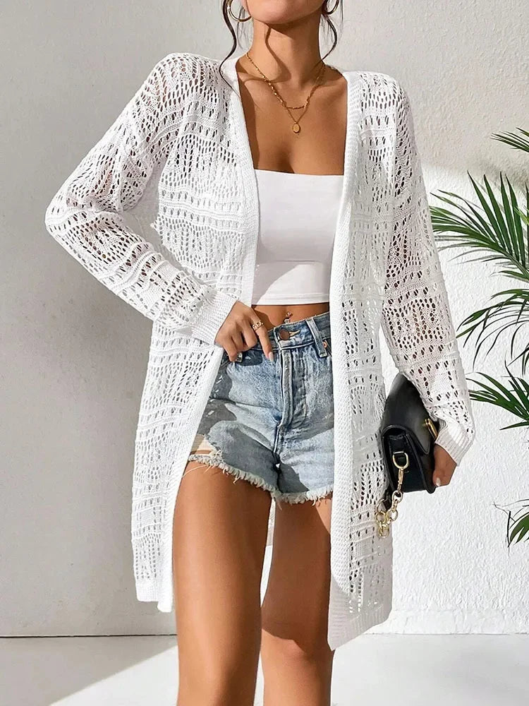 Knitted Cardigan Loose Fitting - Piña Colada