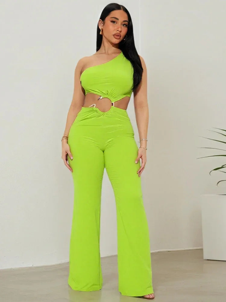 Casual Solid Summer Jumpsuit - Piña Colada