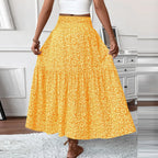 Floral Print Elastic Waist Loose - Piña Colada