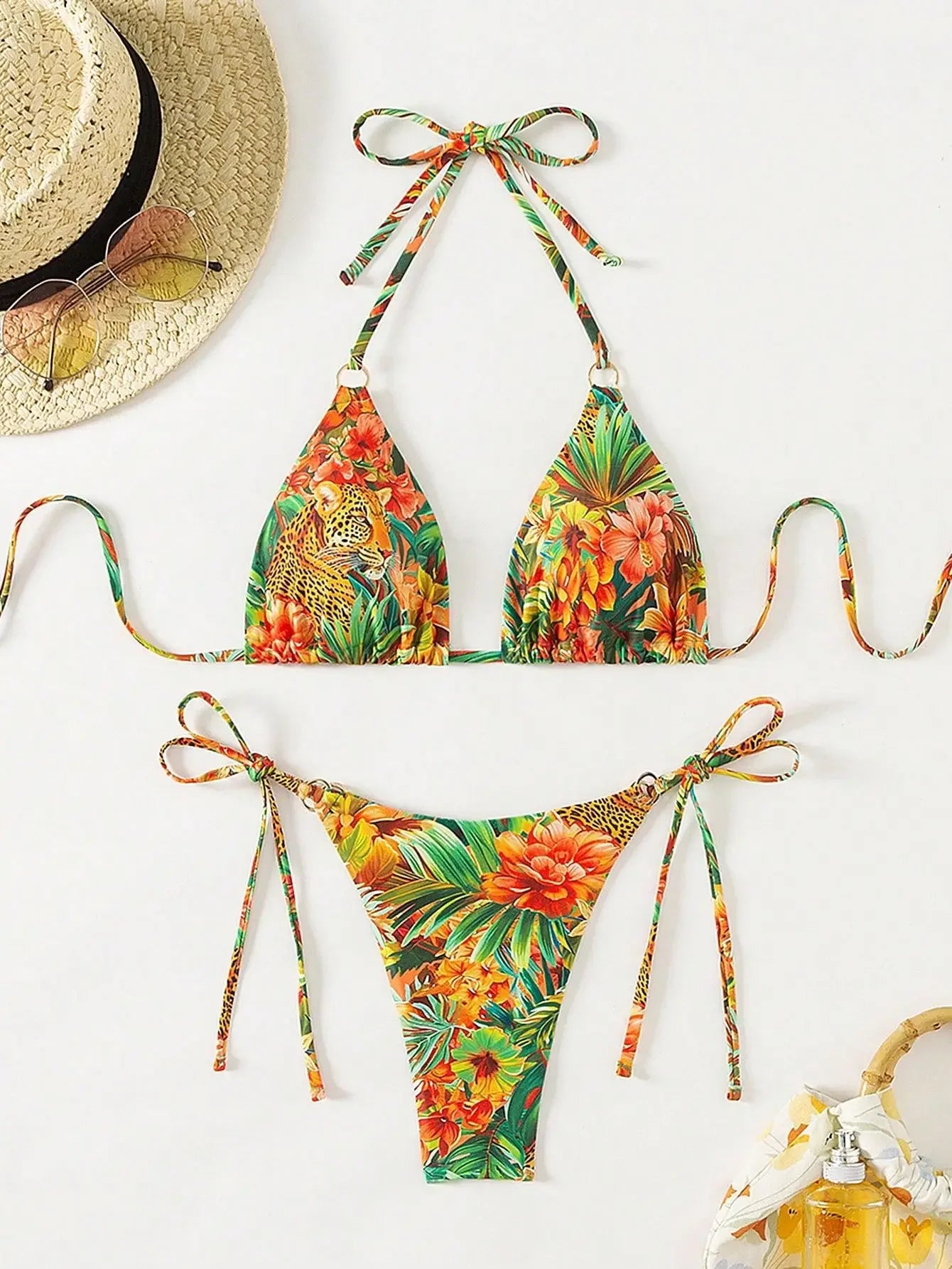 Tropical Print Bikini Set - Piña Colada