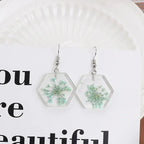 Natural Flower Dangle Earrings - Piña Colada
