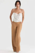 Exotic Lace Tube Top – Black & White Fishbone Pattern - Piña Colada