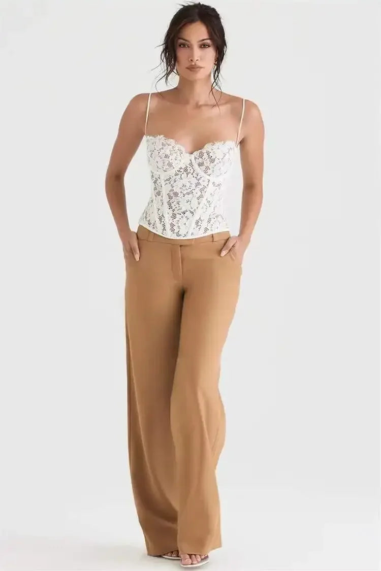 Exotic Lace Tube Top – Black & White Fishbone Pattern - Piña Colada