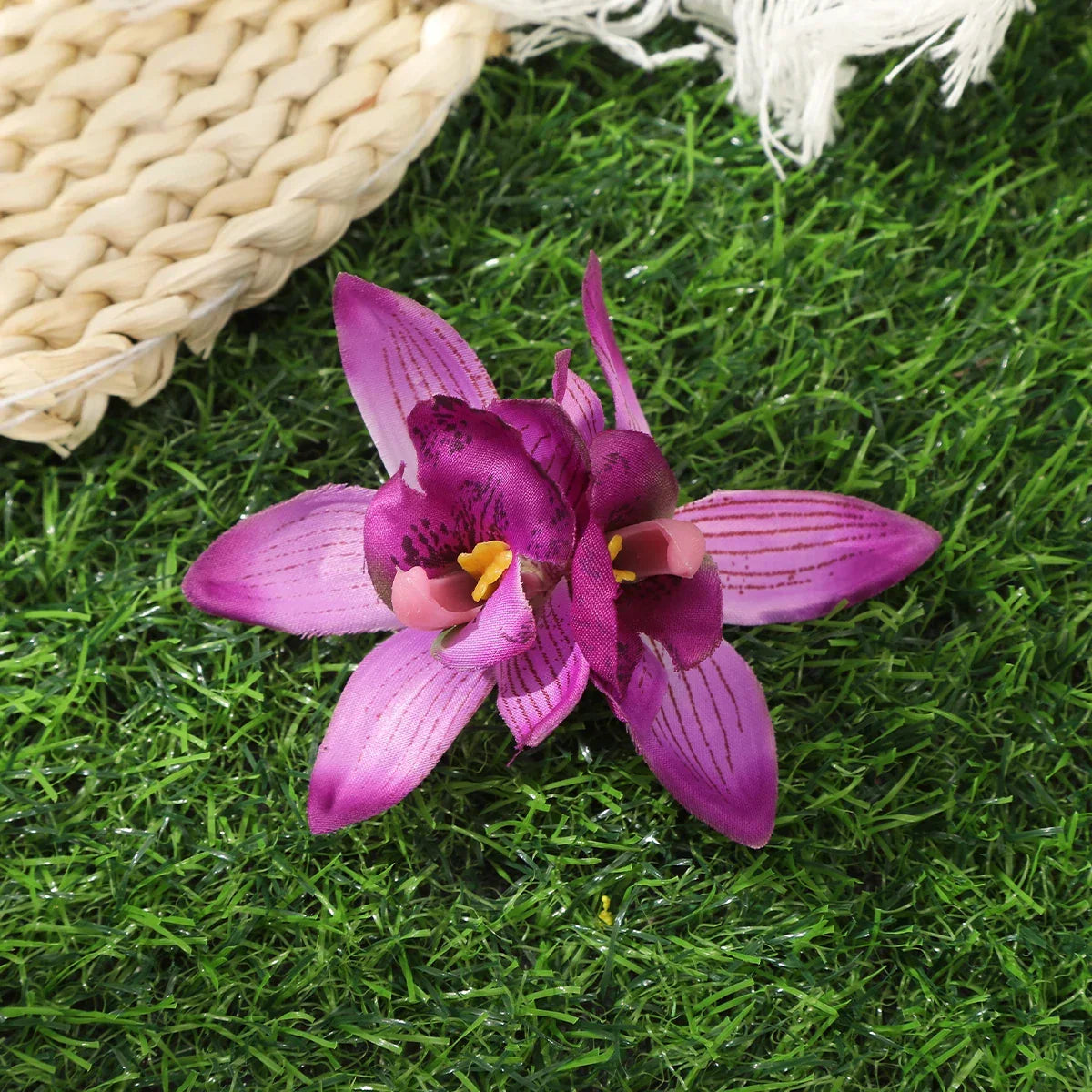 Orchid Flowers Hair Clips - Piña Colada