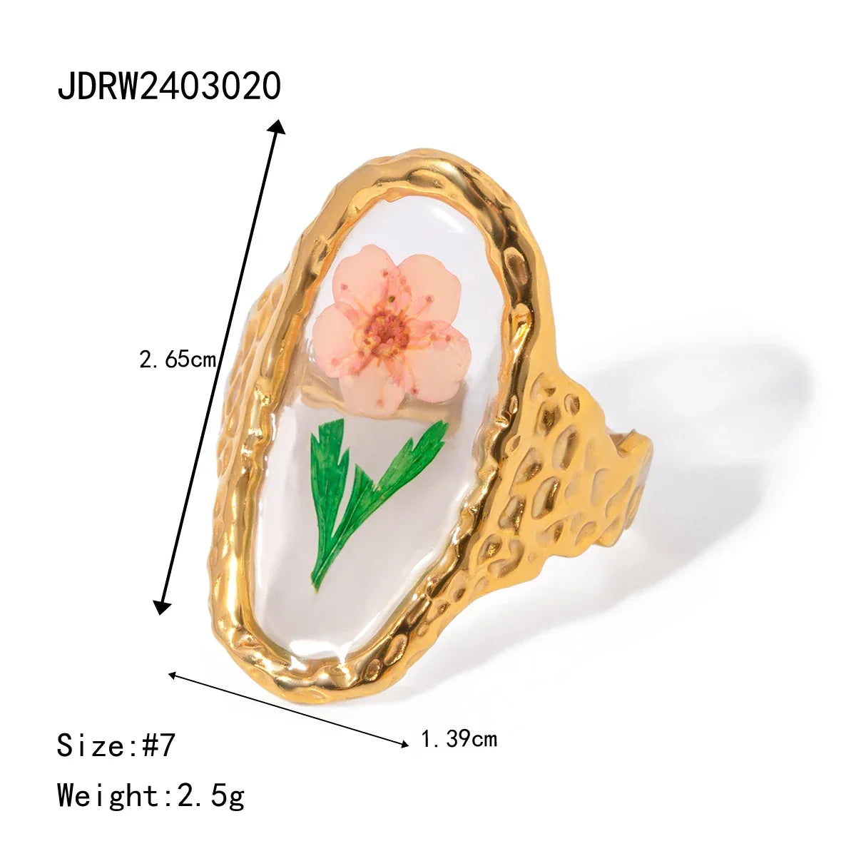 18k Gold Plated Minimalist Ring - Piña Colada