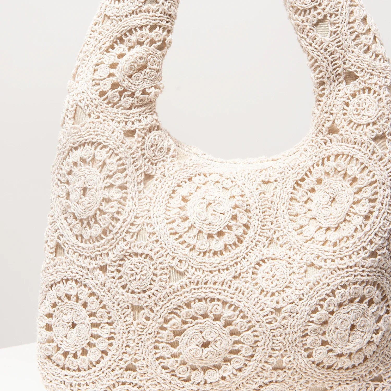 Pattern Hollow Shoulder Bag - Piña Colada