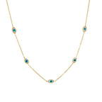 Stainless Steel The Devil's Eye Golden Necklace - Piña Colada