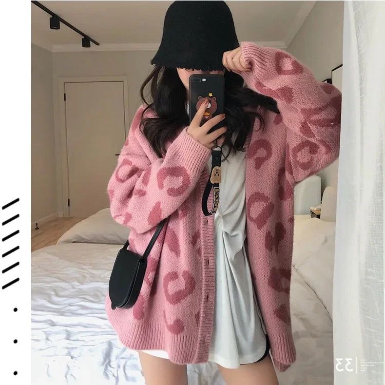 Leopard Print Sweater - Piña Colada