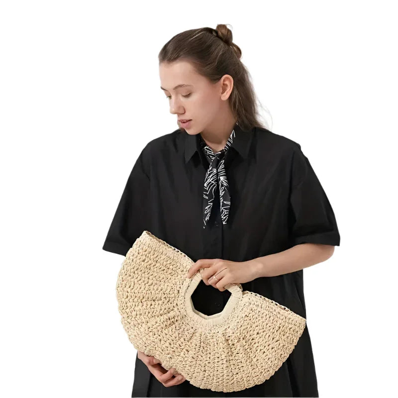 Natural Straw Clutch - Piña Colada