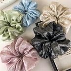Oversized Glossy Silk Scrunchies - Piña Colada