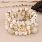 Boho Acrylic Beads Bracelet Set - Piña Colada