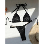 Leopard Pearl Mini Thong Bikini - Piña Colada