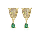 Leopard Head Stud Earrings - Piña Colada