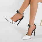 Bowknot Ankle Strap Pumps - Piña Colada