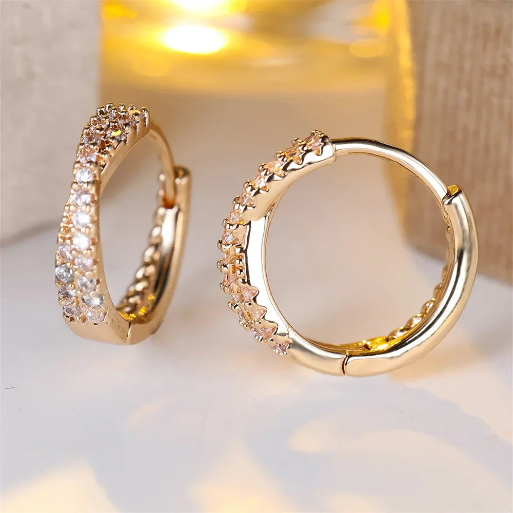 White Zircon Small Earrings - Piña Colada