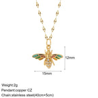 Gold Pendant Long Stainless Steel Chains - Piña Colada