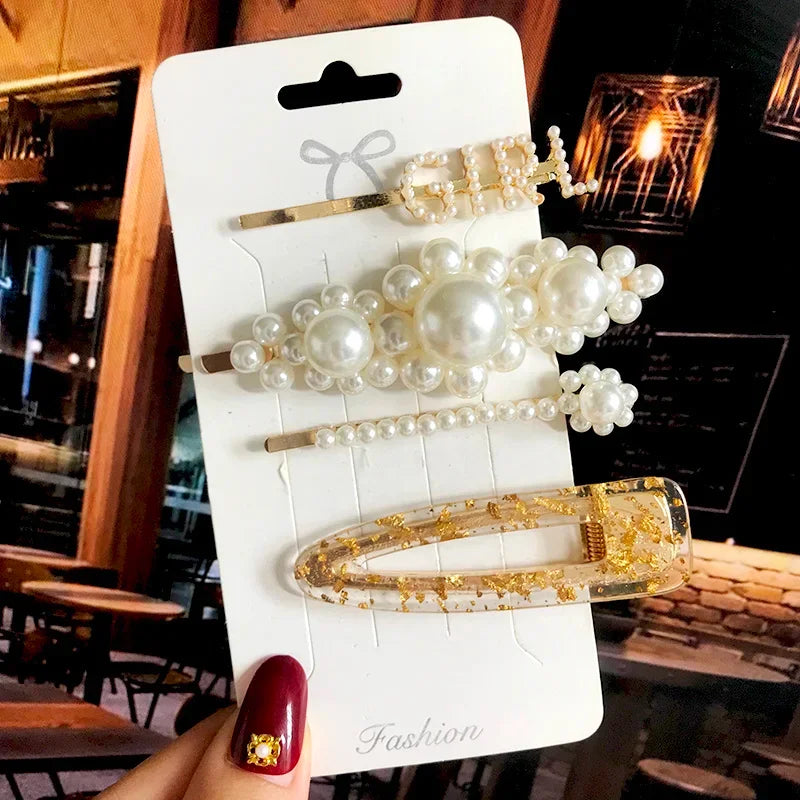 Flower Pearl Hair Clip - Piña Colada