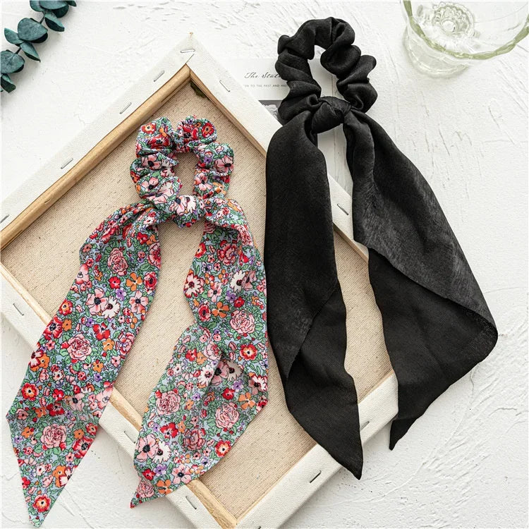 Print Bow Satin Long Ribbon - Piña Colada