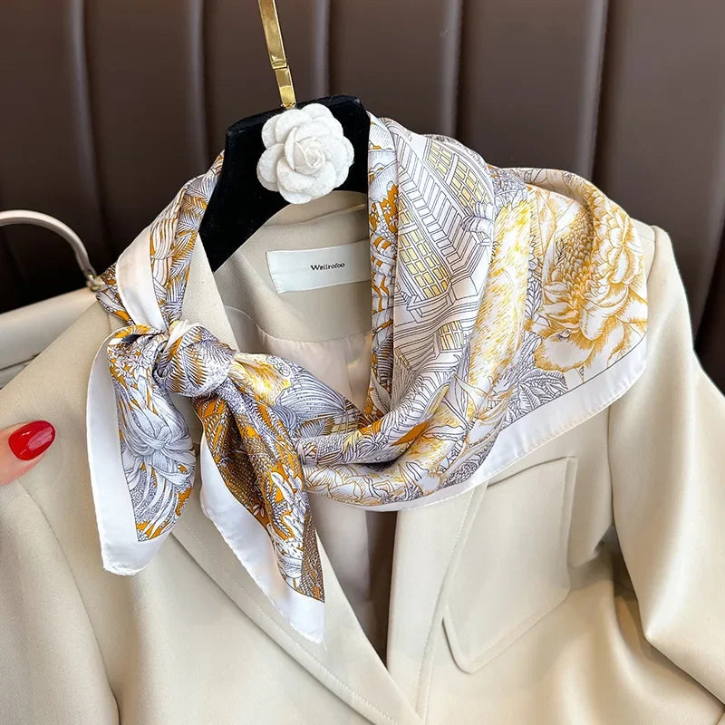 Bohemian Silk Scarf - Piña Colada
