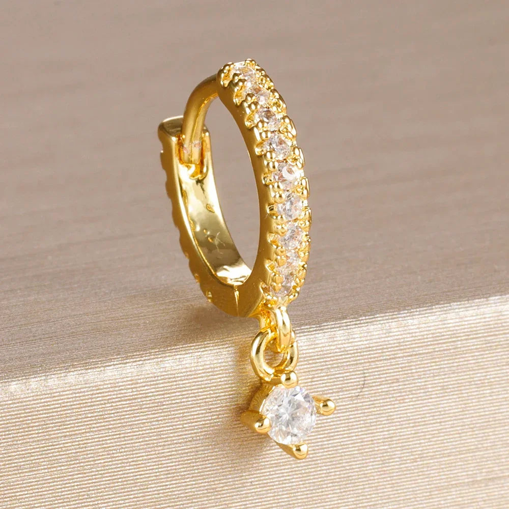 Stainless Steel Round Circle Earrings for Women - Piña Colada