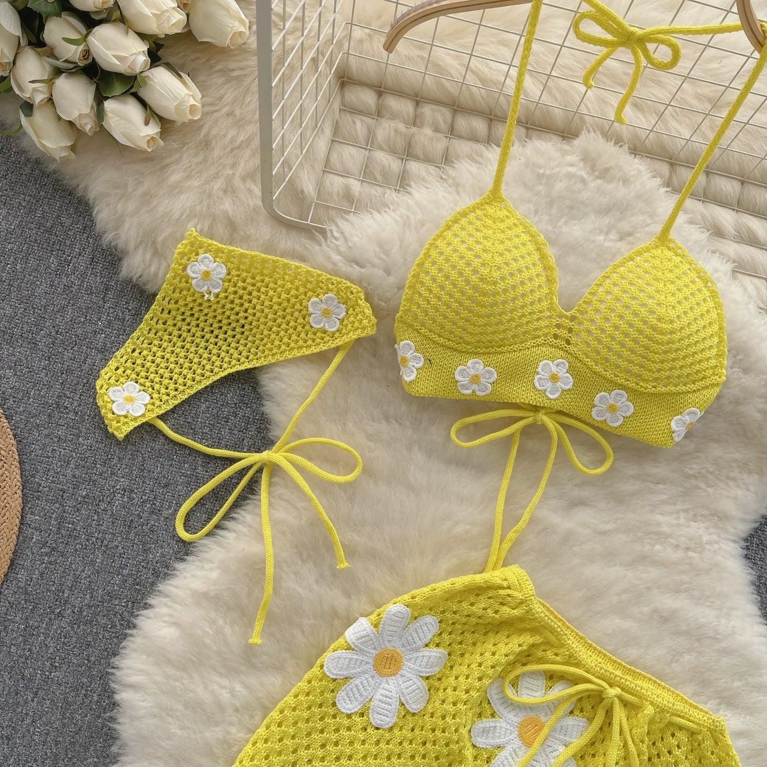Halter Knit Two-Piece Set - Piña Colada