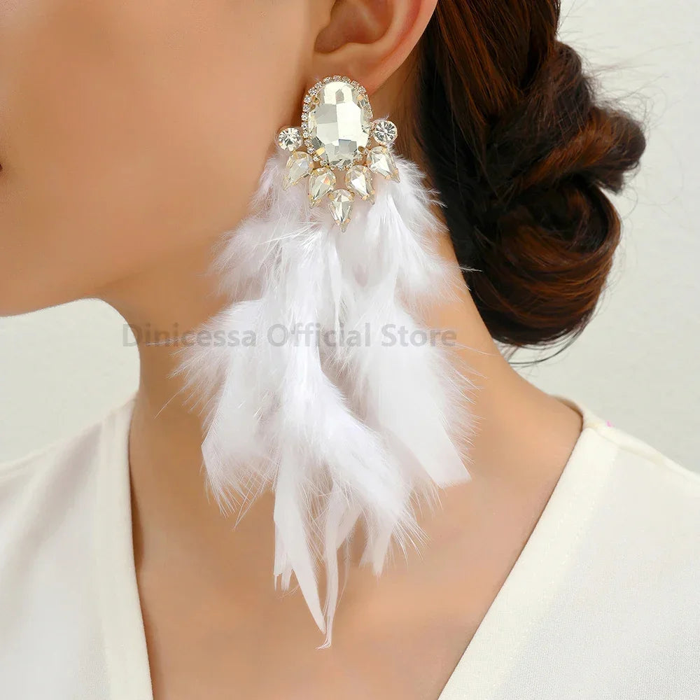Feather Charm Earrings - Piña Colada