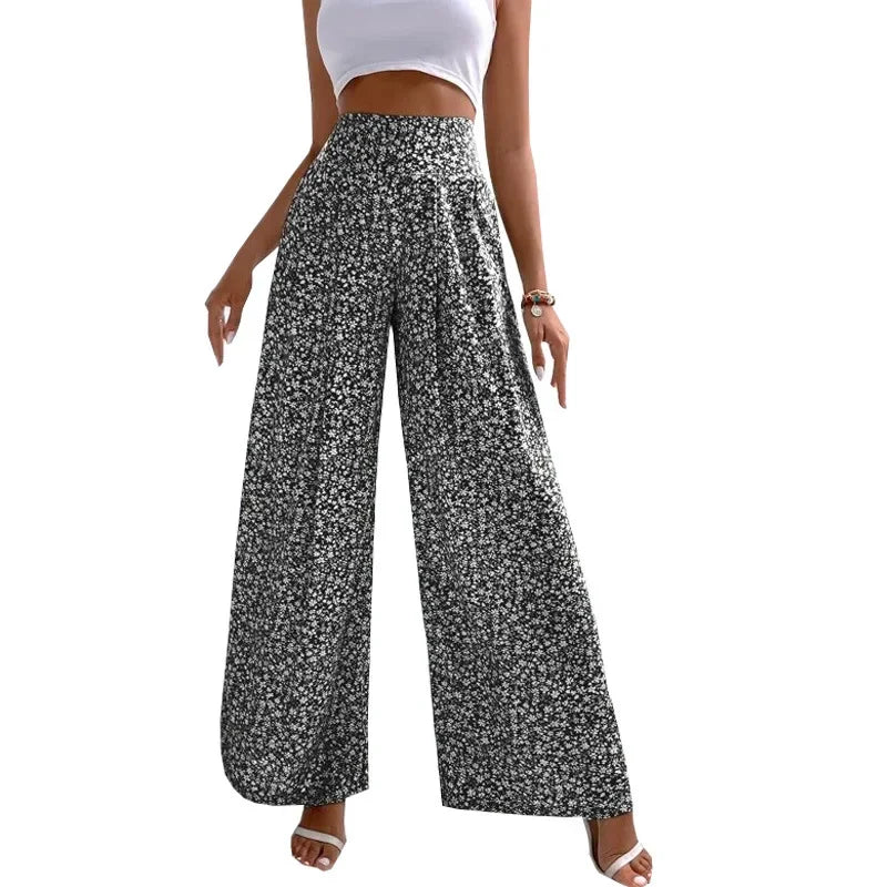 Floral high-waisted pants - Piña Colada