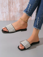 Minimalist Gladiator Flat Sandals - Piña Colada