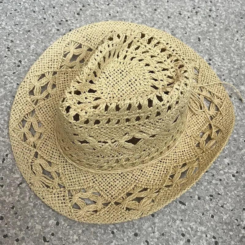 Summer Bohemian Shell Straw Hat - Piña Colada