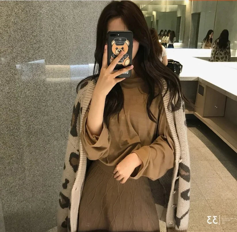 Leopard Print Sweater - Piña Colada