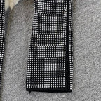 Rhinestone Slash Neck Crop Top & High Waist Pants Set - Piña Colada