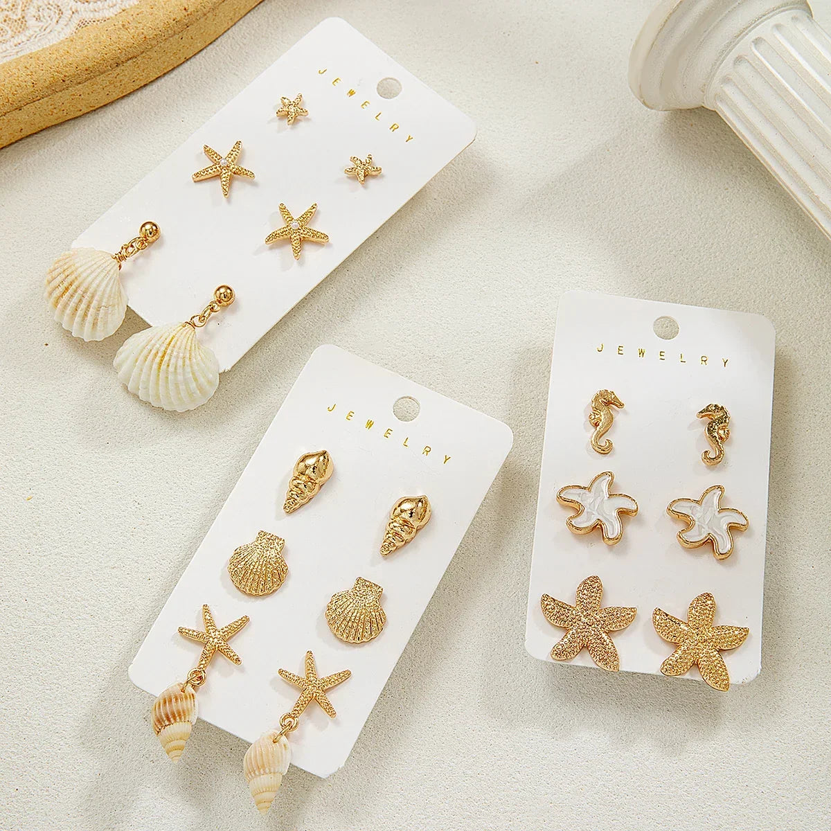 3 Pairs Beach Earrings - Piña Colada