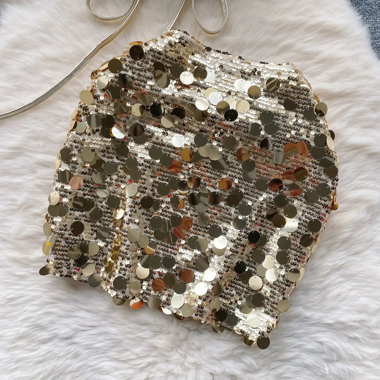 Sequin Top And Skirt Set Sparkly - Piña Colada