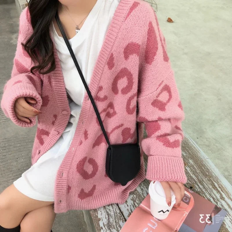 Leopard Print Sweater - Piña Colada