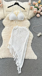 Halter Backless Knit Maxi Set - Piña Colada