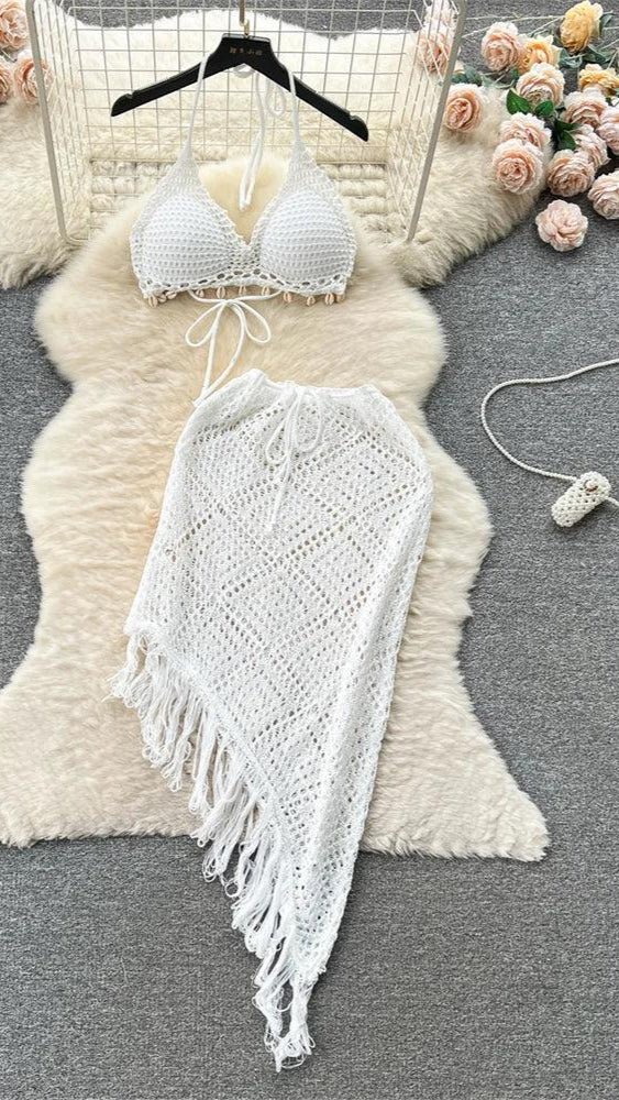 Halter Backless Knit Maxi Set - Piña Colada