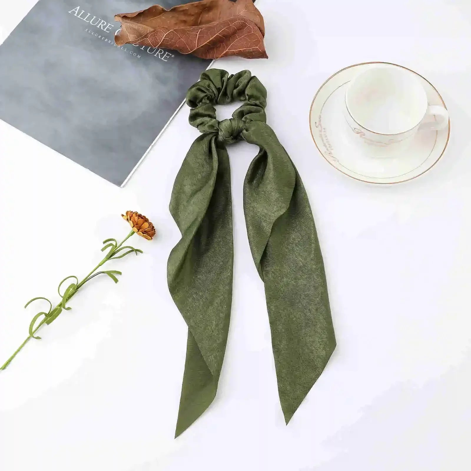 Satin Scrunchie Scarf - Piña Colada