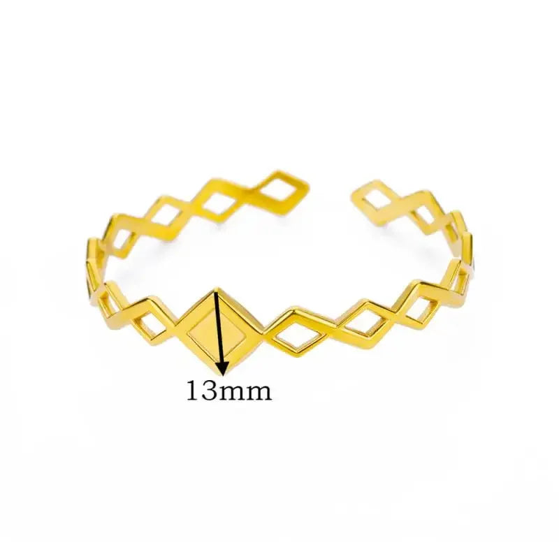 18K Gold-Plated Stainless Steel Cuff Bracelet for Women - Piña Colada