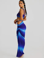 Backless Peter Pan Collar Maxi Dress – Sheath Fit Elegance - Piña Colada