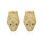 Leopard Head Stud Earrings - Piña Colada