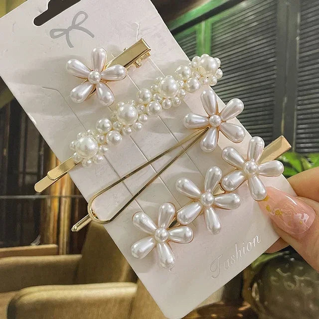 Flower Pearl Hair Clip - Piña Colada