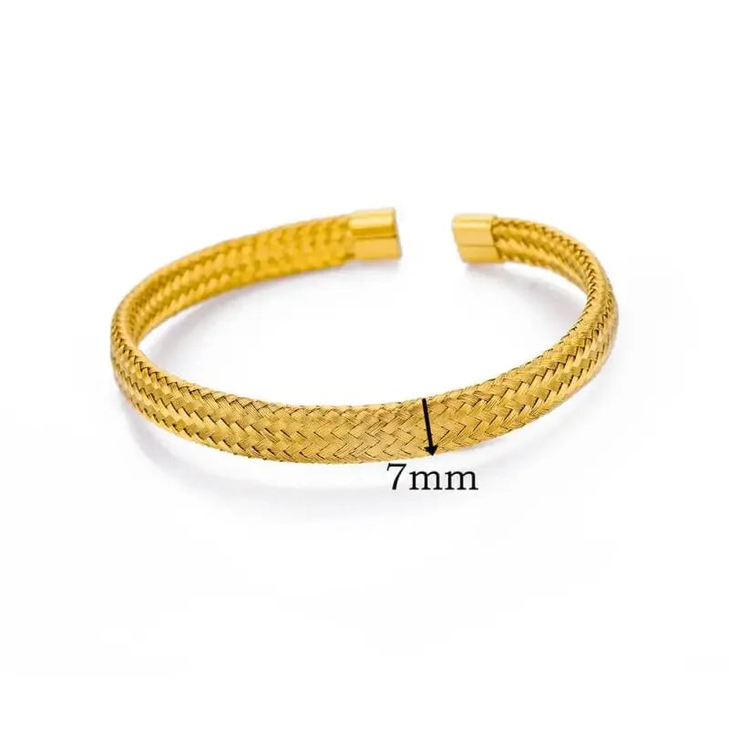 18K Gold-Plated Stainless Steel Cuff Bracelet for Women - Piña Colada