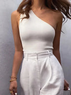 Backless Stretch Tank Top – Sleek Club Style - Piña Colada