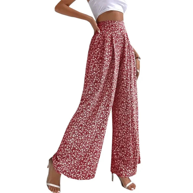Floral high-waisted pants - Piña Colada