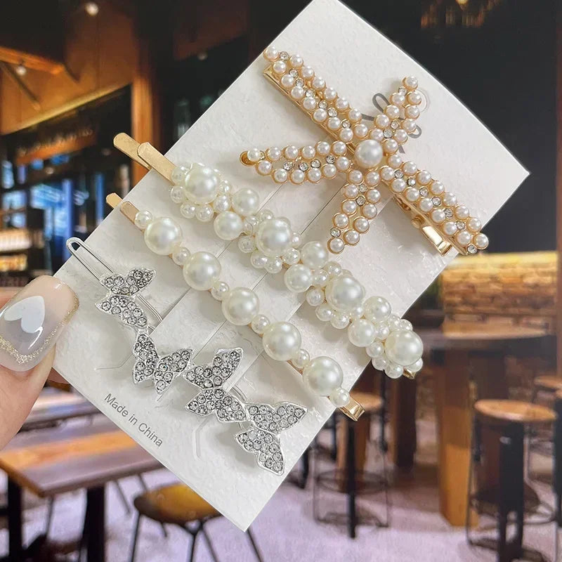 Flower Pearl Hair Clip - Piña Colada